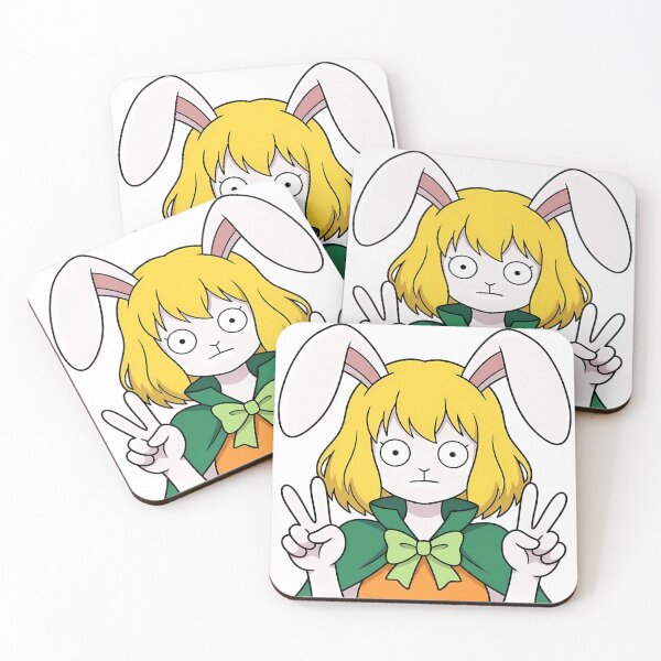 Item preview, Carrot One Piece Bunny Girl Double Peace Portrait designed and sold by earlobejerk.