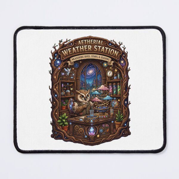 Item preview, Aetherial Weather Station | Owl Meteorologist | Celestial Observatory | Fantasy Astronomy Lab | Cottagecore Weather Magic designed and sold by MrDev.