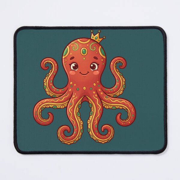 Item preview, Cute Royal Octopus Princess with Golden Crown designed and sold by digitalbob60.