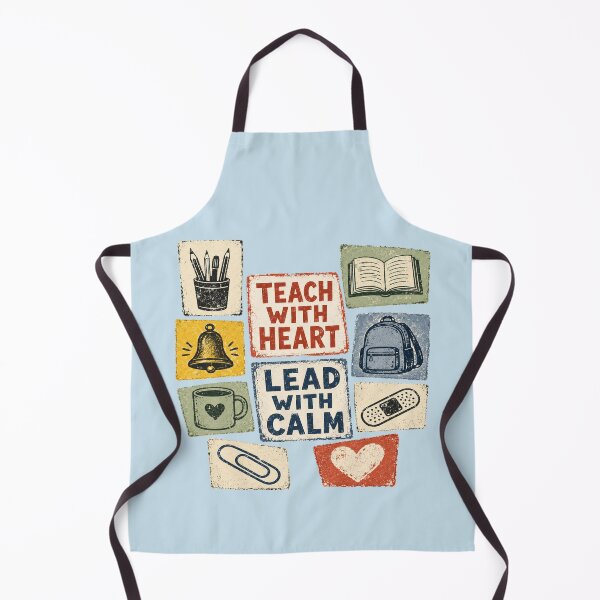 Item preview, Teacher Shirt – Teach With Heart, Lead With Calm Vintage Collage designed and sold by POD DYNASTY | Original Print On Demand T-Shirt Graphics.