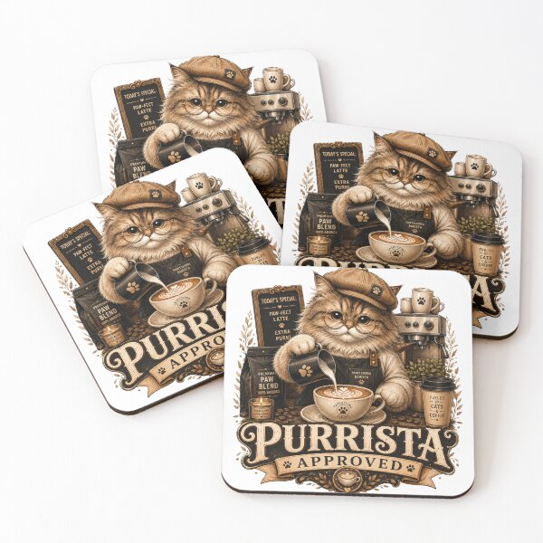 Item preview, Purrista Approved Funny Cat Coffee Art designed and sold by pradeepvisuals.
