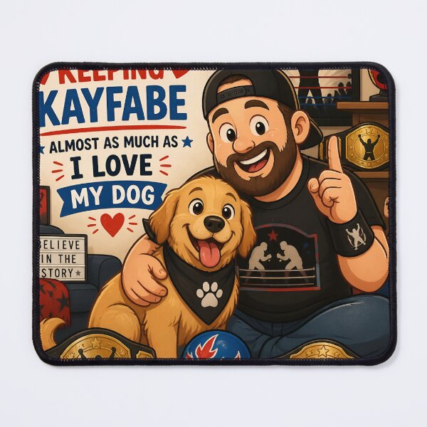 Item preview, I Love Keeping Kayfabe Almost As Much As I Love My Dog — Funny Wrestling Fan Dog Dad Gift Shirt designed and sold by DoggyDayLove.