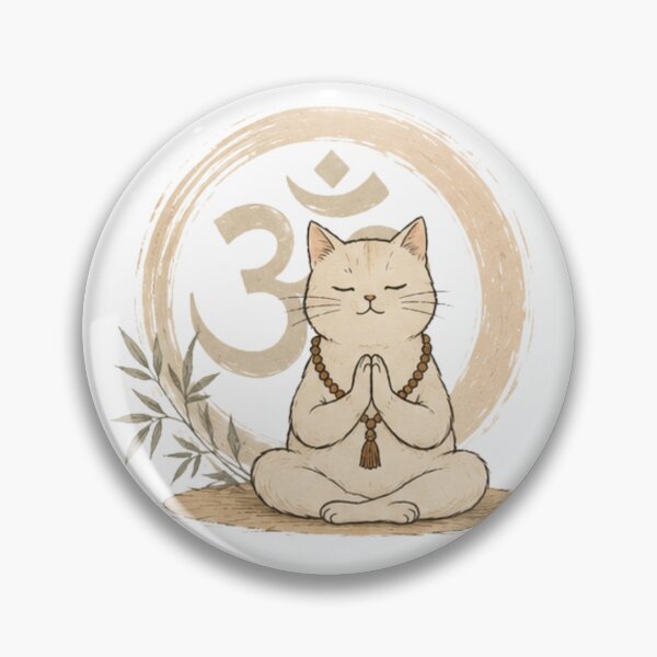Item preview, Zen Meditating Cat with Om – Praying Kitty designed and sold by KindredPaws.