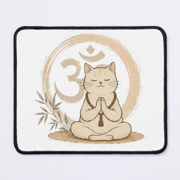 Item preview, Zen Meditating Cat with Om – Praying Kitty designed and sold by KindredPaws.