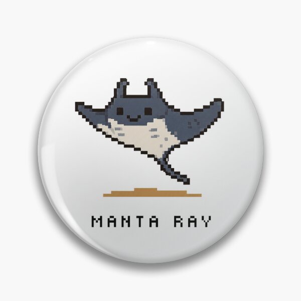 Artikelvorschau, Niedlicher Mantarochen im Pixel-Art-Stil – Retro-8-Bit-Tierdesign entworfen und verkauft von SLGA-Designs.