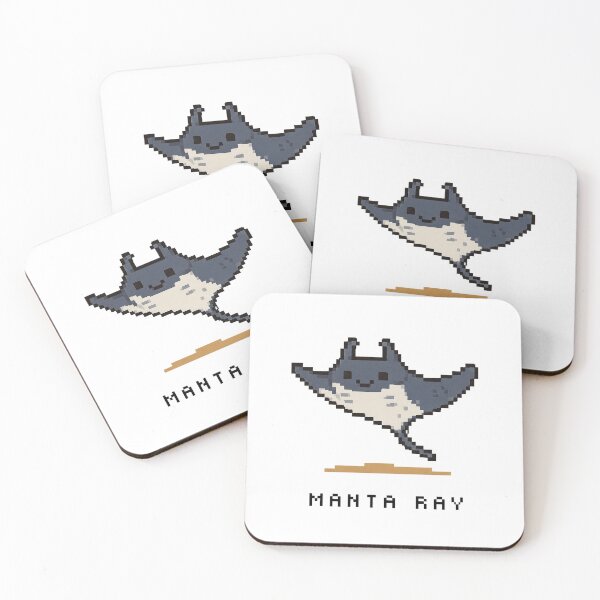 Item preview, Cute Pixel Art Manta Ray - Retro 8-Bit Wildlife Design designed and sold by SLGA-Designs.