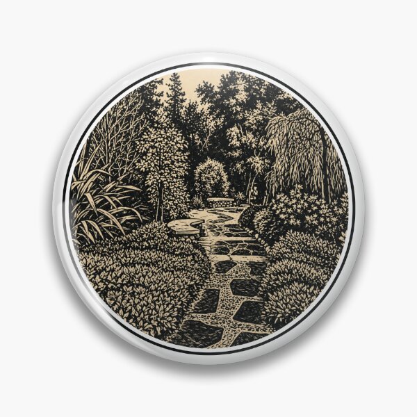 Item preview, Stone Garden Path | Botanical Ink Art designed and sold by Linoluca.