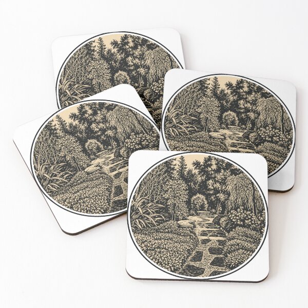 Item preview, Stone Garden Path | Botanical Ink Art designed and sold by Linoluca.