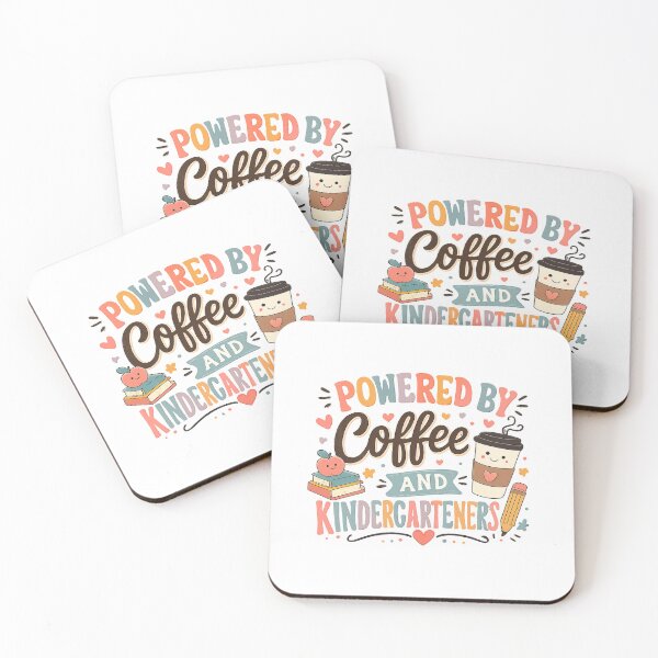 Item preview, Powered By Coffee And Kindergarteners Teacher Funny Back To School T-Shirt designed and sold by FestivityFinds.