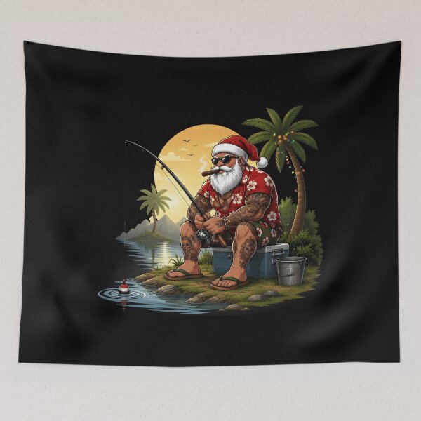 Item preview, Christmas In July Santa Hawaiian Xmas Fishing designed and sold by OlakunleOloroz.