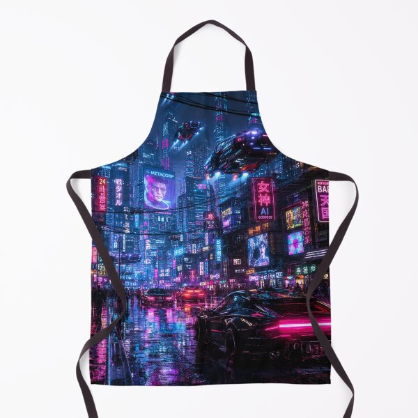 Item preview, Neo Tokyo Cyberpunk Night Street Wallpaper Art designed and sold by MARQUES DESIGN ART .
