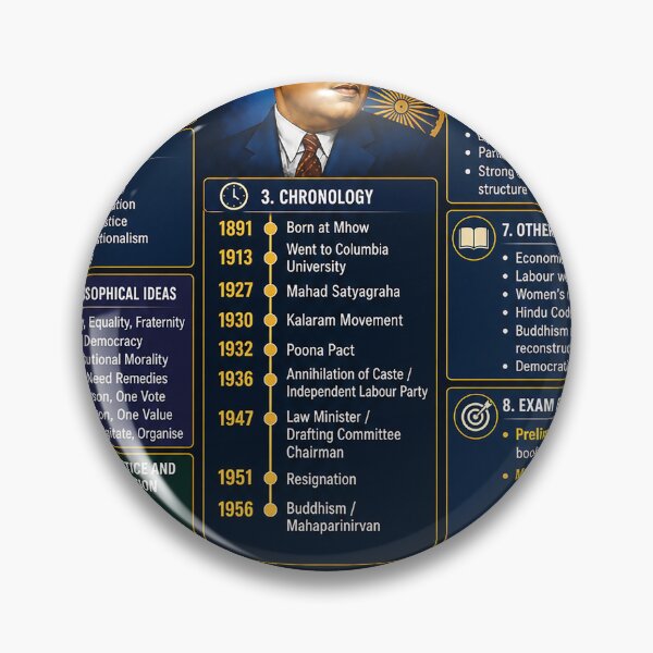 Item preview, Dr. B. R. Ambedkar Exam Revision Poster designed and sold by KARTICK DUTTA.