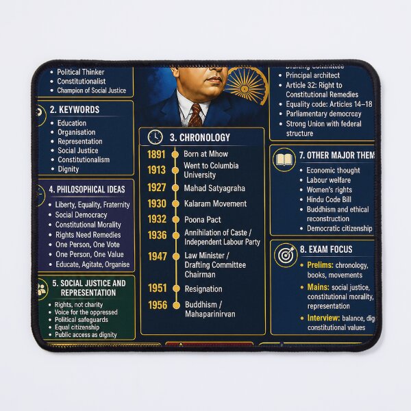 Item preview, Dr. B. R. Ambedkar Exam Revision Poster designed and sold by KARTICK DUTTA.