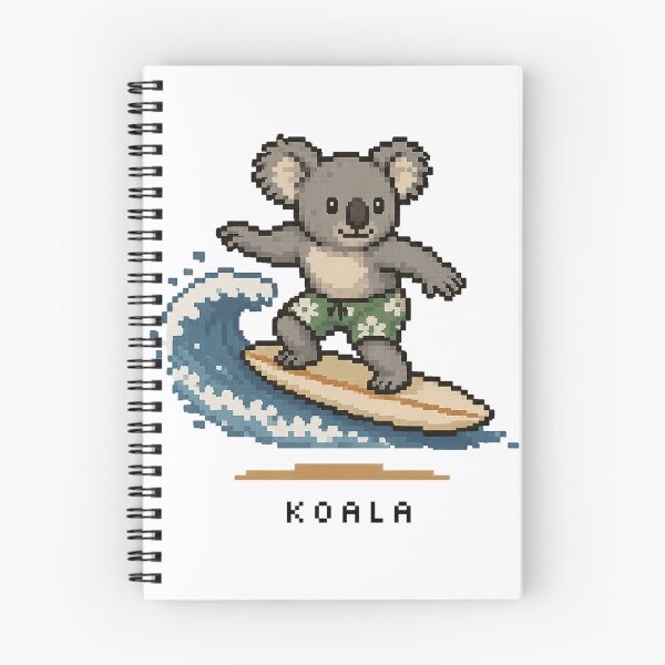 Item preview, Cute Pixel Art Surfing Koala - Retro 8-Bit Wildlife Design designed and sold by SLGA-Designs.