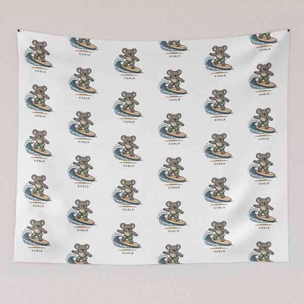 Item preview, Cute Pixel Art Surfing Koala - Retro 8-Bit Wildlife Design designed and sold by SLGA-Designs.