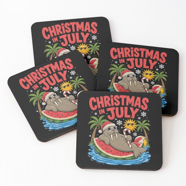 Item preview, Christmas In July Santa Walrus Sunglasses Relaxing On Beach designed and sold by OlakunleOloroz.