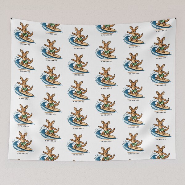 Item preview, Cute Pixel Art Surfing Kangaroo - Retro 8-Bit Wildlife Design designed and sold by SLGA-Designs.