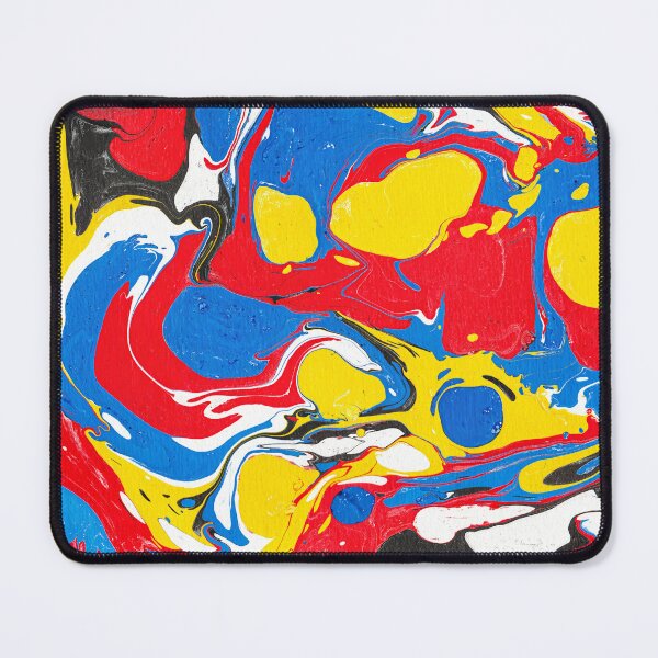 Item preview, Vibrant Ink Bubble Abstract – Bold Red Blue Yellow Fluid Art designed and sold by WheresMyMojo.