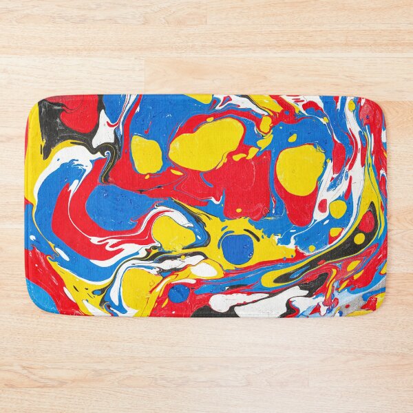 Item preview, Vibrant Ink Bubble Abstract – Bold Red Blue Yellow Fluid Art designed and sold by WheresMyMojo.