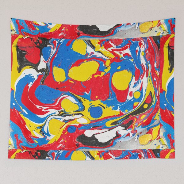 Item preview, Vibrant Ink Bubble Abstract – Bold Red Blue Yellow Fluid Art designed and sold by WheresMyMojo.