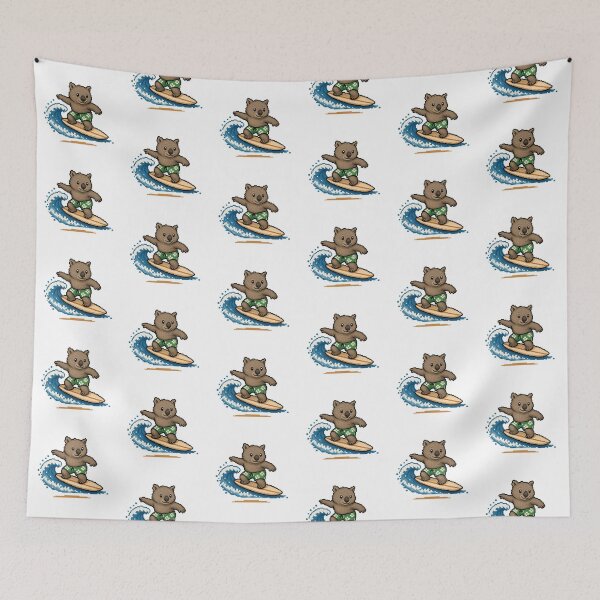 Item preview, Cute Pixel Art Surfing Wombat - Retro 8-Bit Wildlife Design designed and sold by SLGA-Designs.