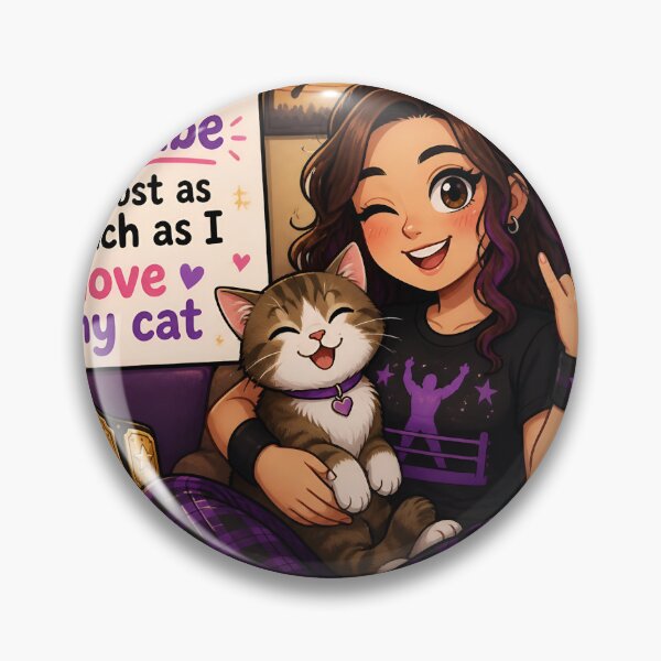 Item preview, I Love Keeping Kayfabe Almost As Much As I Love My Cat — Funny Female Wrestling Fan Cat Mom Gift Shirt designed and sold by DoggyDayLove.