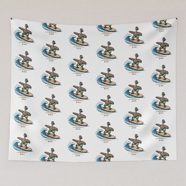 Item preview, Cute Pixel Art Surfing Emu - Retro 8-Bit Wildlife Design designed and sold by SLGA-Designs.