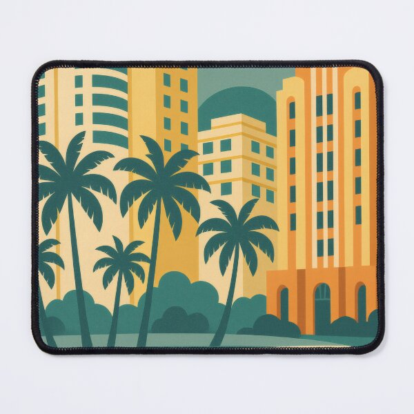 Item preview, Retro Pop Art Poster Illustration of Miami | Bold South Beach, Art Deco Skyline & Ocean Drive Design | Vintage Florida Wall Art Decor designed and sold by PaintedPixels01.
