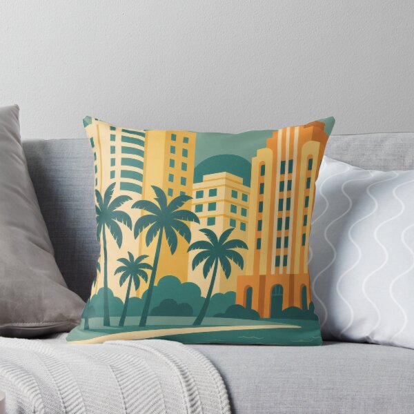Item preview, Retro Pop Art Poster Illustration of Miami | Bold South Beach, Art Deco Skyline & Ocean Drive Design | Vintage Florida Wall Art Decor designed and sold by PaintedPixels01.