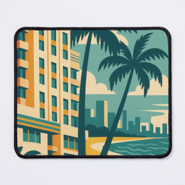 Item preview, Retro Pop Art Poster Illustration of Miami | Bold South Beach, Art Deco Skyline & Ocean Drive Design | Vintage Florida Wall Art Decor designed and sold by PaintedPixels01.