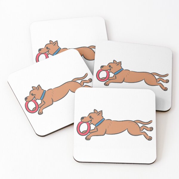 Item preview, Cute Brown puppy running and playing with red toy. designed and sold by monkik.