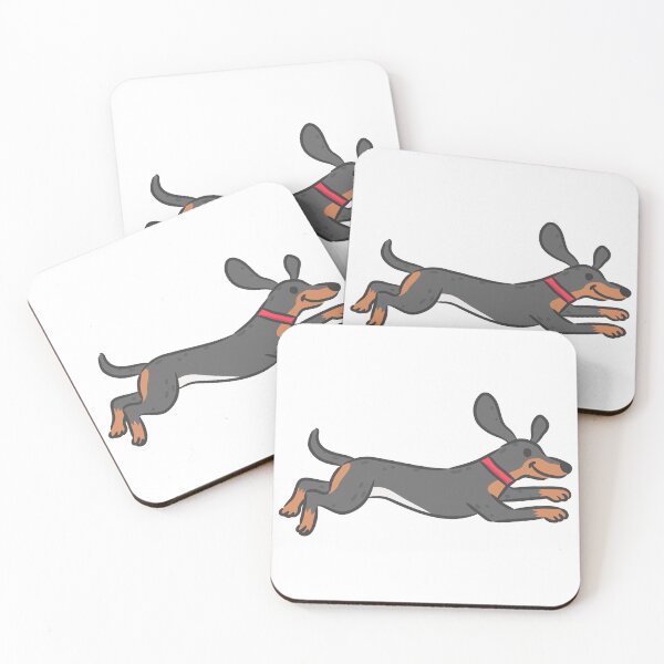 Item preview, Cute Dachshund Dog Running Happily Cartoon Illustration. designed and sold by monkik.