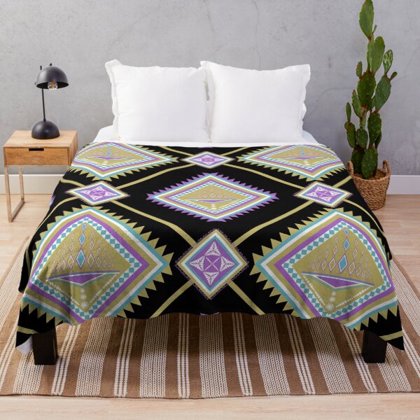 Item preview, Elegant Gold and Purple Aztec Geometric Diamond Pattern designed and sold by Aumpuk.