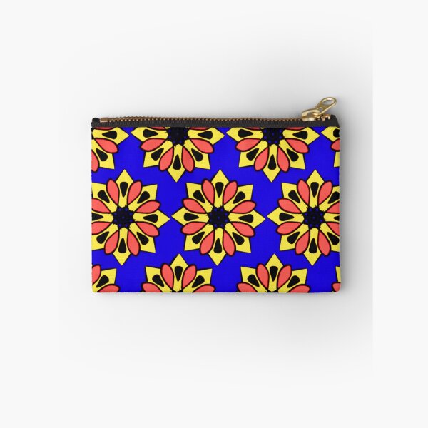 Item preview, 70s Retro Floral Pop Art Pattern in Cobalt Blue & Yellow  designed and sold by lavanya11.
