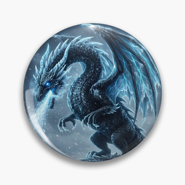 Item preview, Ice Dragon Fantasy Art | Frost Wyvern Breathing Ice | Epic Winter Dragon Illustration designed and sold by DragonSerpent Ink.
