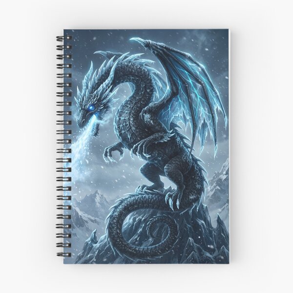 Item preview, Ice Dragon Fantasy Art | Frost Wyvern Breathing Ice | Epic Winter Dragon Illustration designed and sold by DragonSerpent Ink.