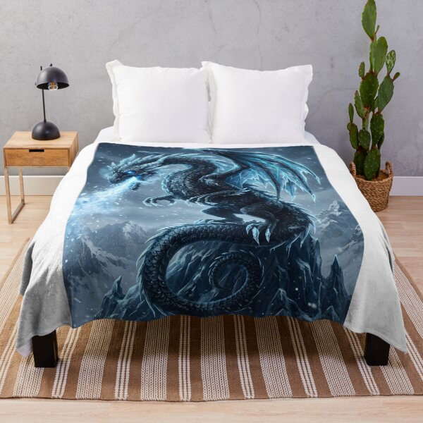 Item preview, Ice Dragon Fantasy Art | Frost Wyvern Breathing Ice | Epic Winter Dragon Illustration designed and sold by DragonSerpent Ink.