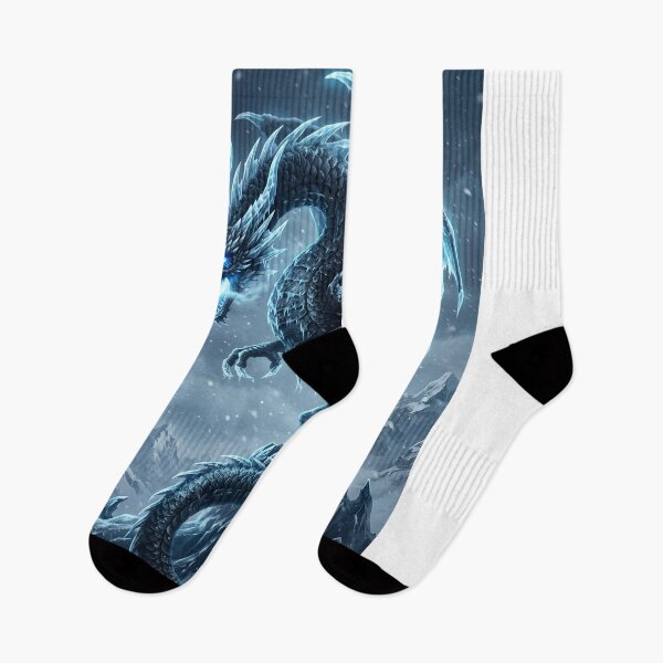 Item preview, Ice Dragon Fantasy Art | Frost Wyvern Breathing Ice | Epic Winter Dragon Illustration designed and sold by DragonSerpent Ink.