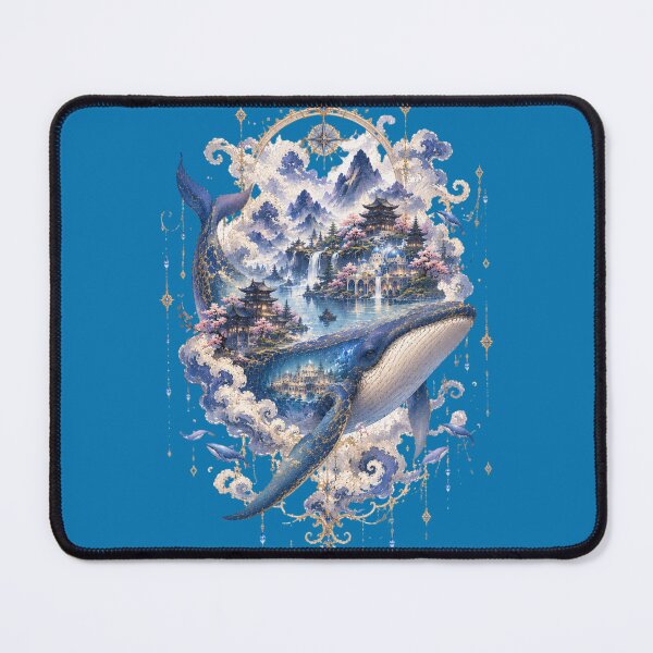 Item preview, Celestial Whale Kingdom | Fantasy Ocean Palace Art Nouveau Illustration designed and sold by sunbowjp stadio.