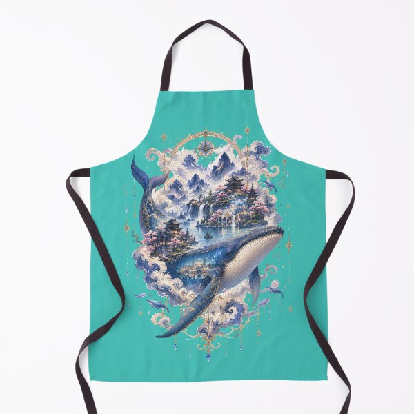 Item preview, Celestial Whale Kingdom | Fantasy Ocean Palace Art Nouveau Illustration designed and sold by sunbowjp stadio.