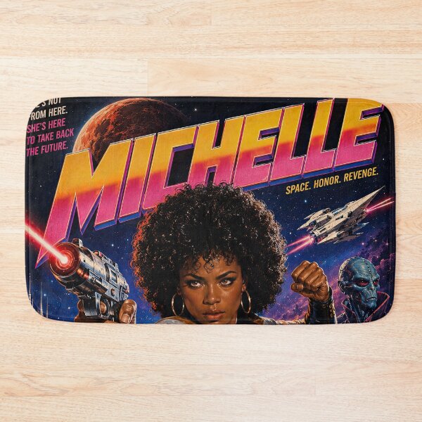 Item preview, Michelle – Retro Sci‑Fi Laser Warrior designed and sold by obstinator.