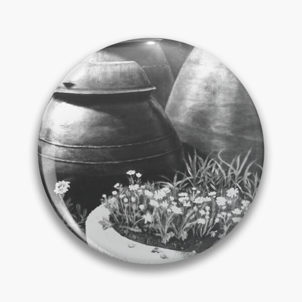 Item preview, Traditional Korean Jars and Flowers in Monochrome - Vintage Folk Art Photography designed and sold by HaedamArt.