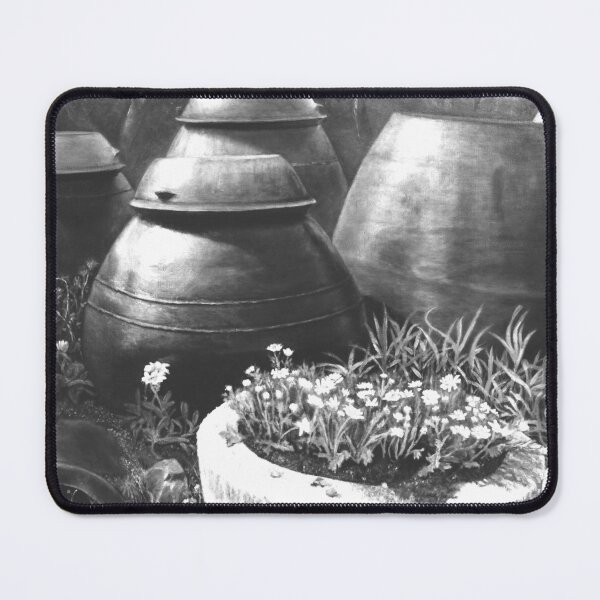 Item preview, Traditional Korean Jars and Flowers in Monochrome - Vintage Folk Art Photography designed and sold by HaedamArt.