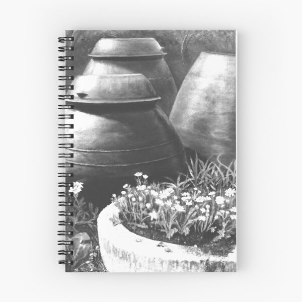 Item preview, Traditional Korean Jars and Flowers in Monochrome - Vintage Folk Art Photography designed and sold by HaedamArt.
