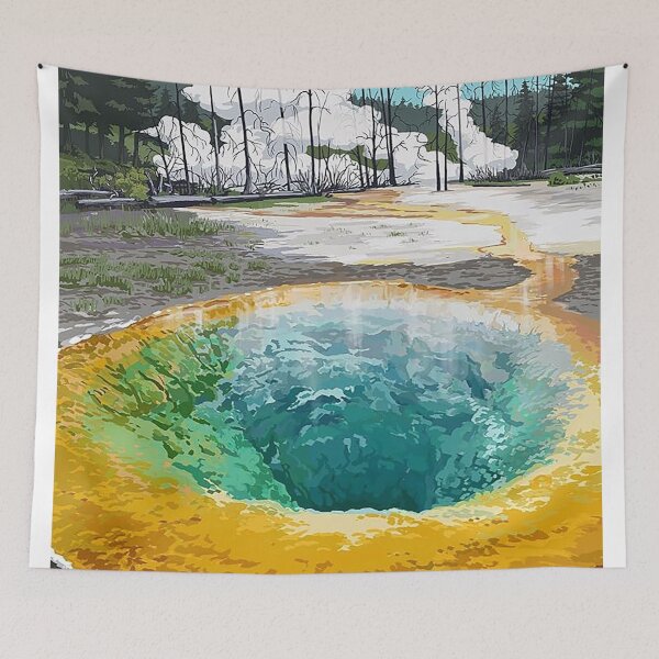 Item preview, Vintage Yellowstone National Park Hot Spring designed and sold by stefandaug.