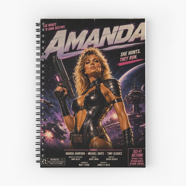 Item preview, Amanda – Retro Sci‑Fi Hunter  designed and sold by obstinator.