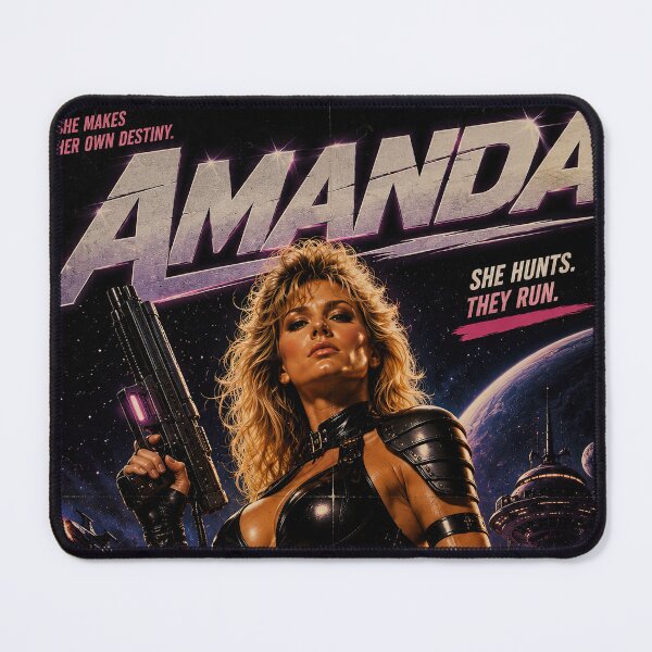 Item preview, Amanda – Retro Sci‑Fi Hunter designed and sold by obstinator.