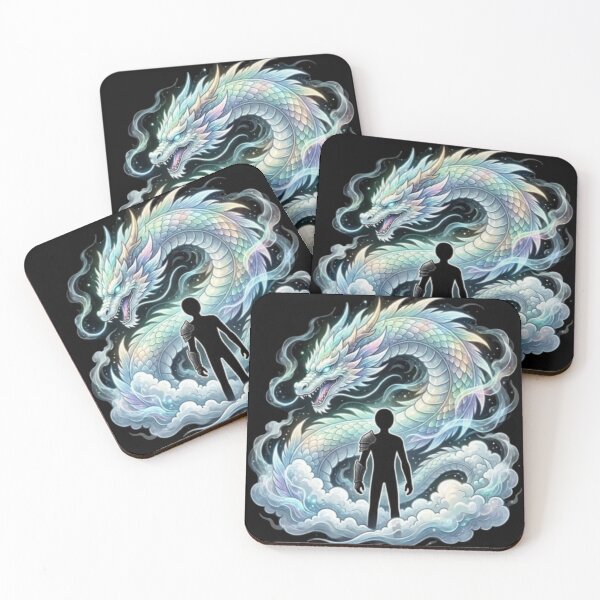 Item preview, Ethereal Pearl Dragon and Shadow Warrior Fantasy Art designed and sold by Interactive-Art.