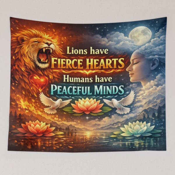 Item preview, Fierce Hearts & Peaceful Minds Duality Art designed and sold by Mindful56.