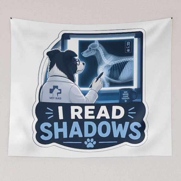 Item preview, I Read Shadows – Funny Veterinary Radiology X-Ray Design designed and sold by Bettybee00.